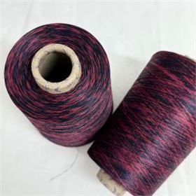 紅黑長絲段染紗