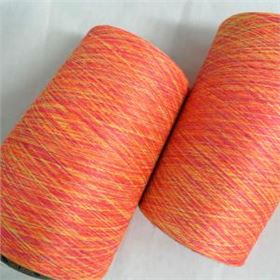 橙色長絲段染紗