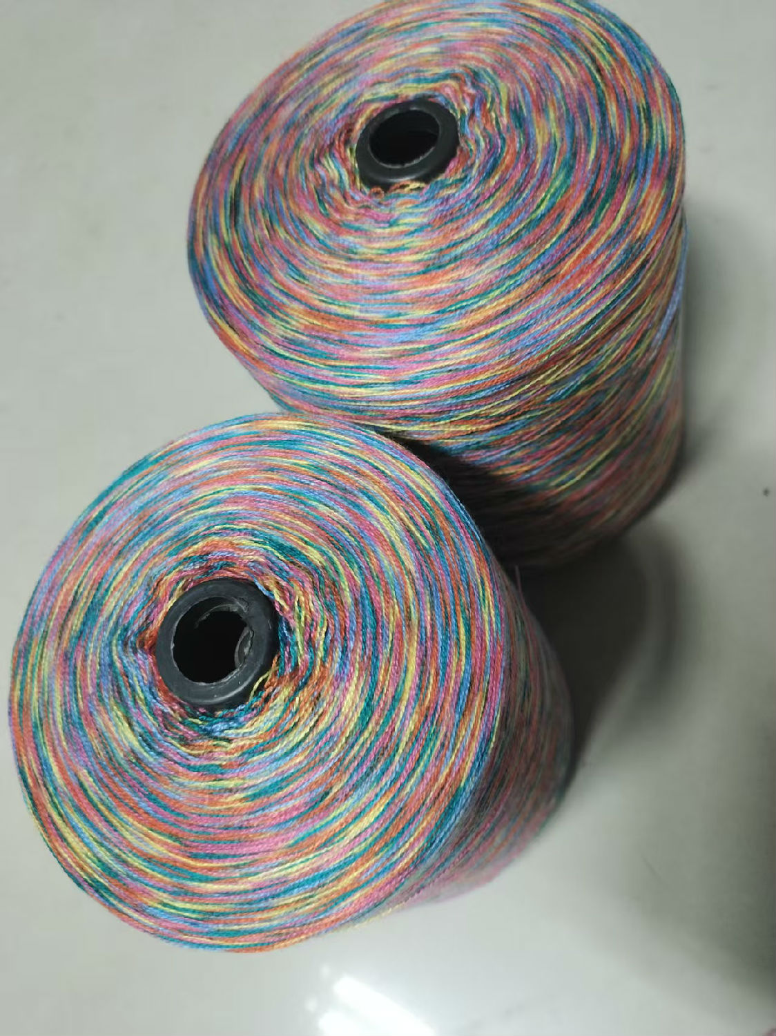 16支合股段染紗